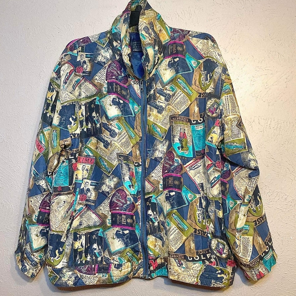 90's-80's Vintage Mureli Golf Windbreaker Jacket: Medium, Multi-Color